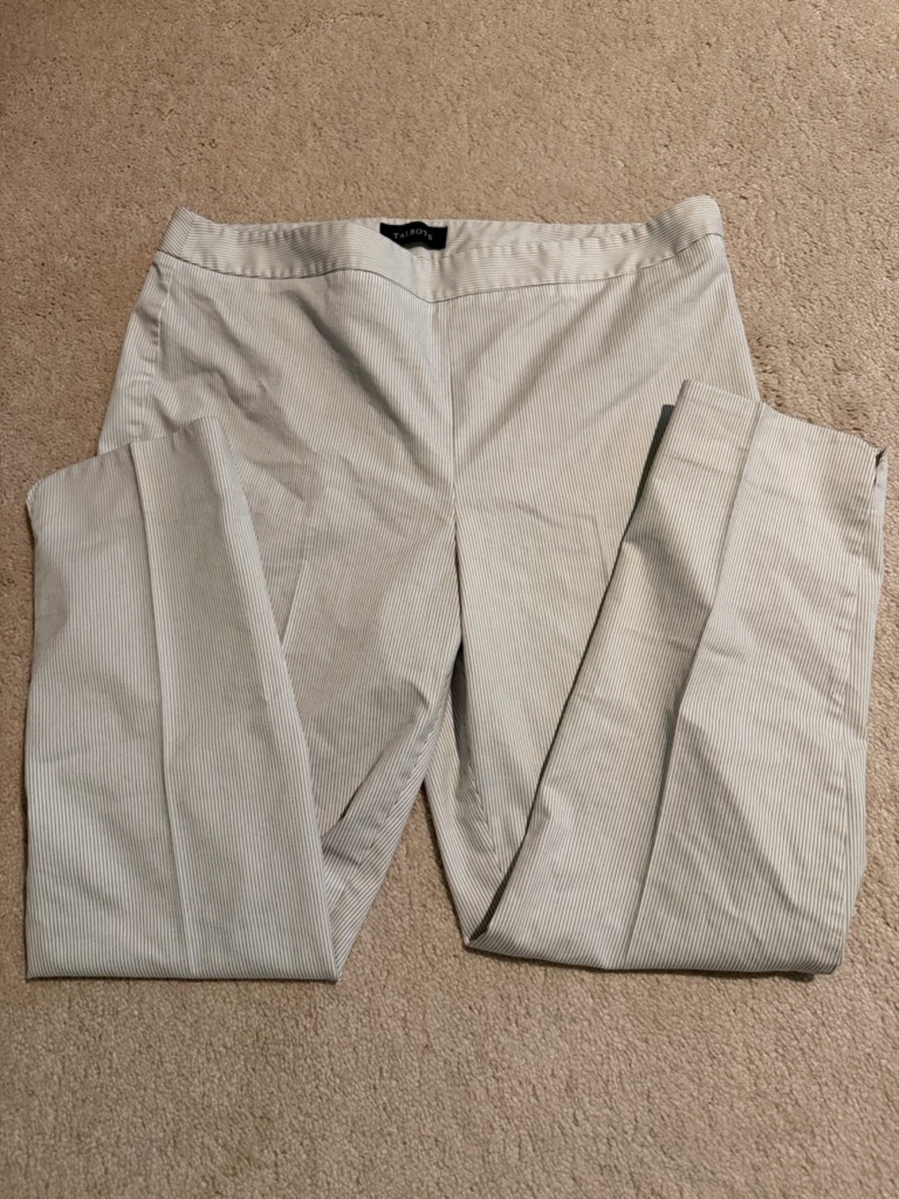 Talbots Light Gray Pinstripe Chatham Ankle Pants - Picture 2 of 7
